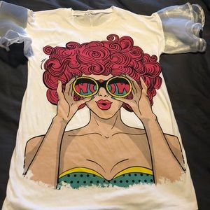 T-shirt- fluffy sleeves- brand new